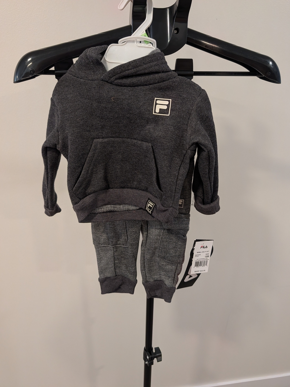 Fila Toddler Charcoal Hoodie & Joggers Set - Charcoal Size 18M